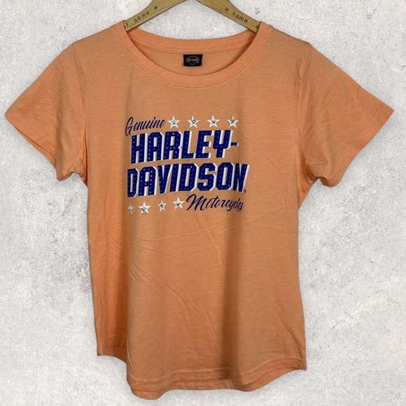 NEW Harley Davidson Orange T-Shirt Size Medium Crew Neck Short Sleeve Tee Top M‎ - Picture 10 of 10